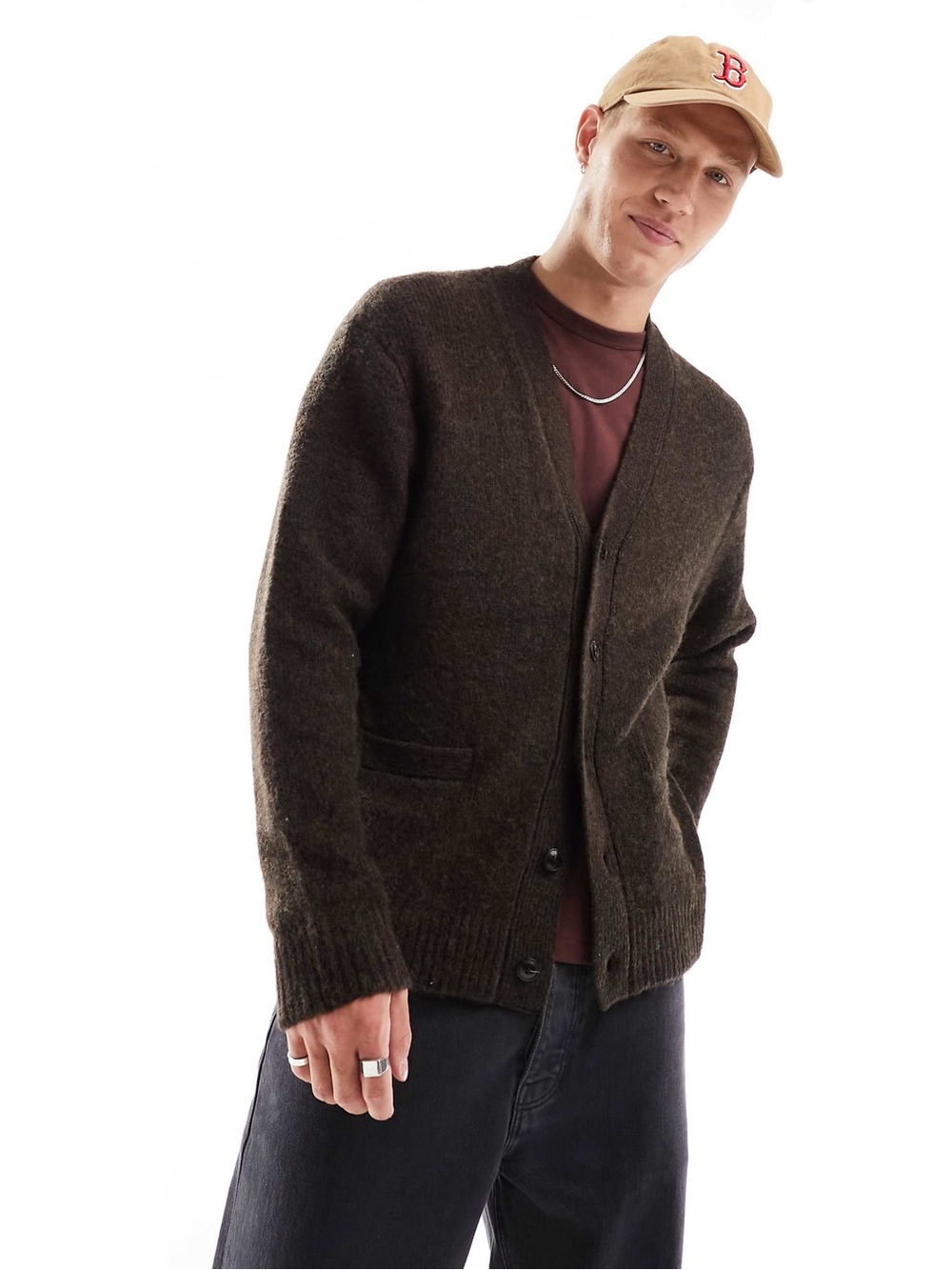 Abercrombie & Fitch Men’s Fuzzy Melange Knit Cardigan | Mens Size Large